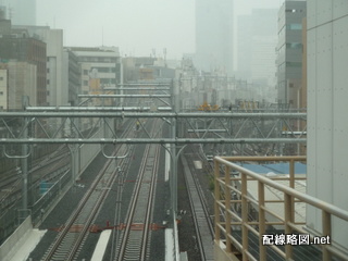 上野東京ライン（東北縦貫線）工事 秋葉原駅9(神田方線路俯瞰)