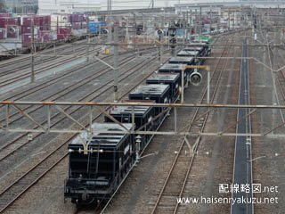 熊谷貨物ターミナル駅に停車中の石炭貨物列車