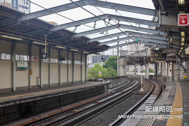 今宮駅付近の閉塞信号機の警戒信号