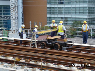 東北縦貫線工事 秋葉原駅2(レール運搬)