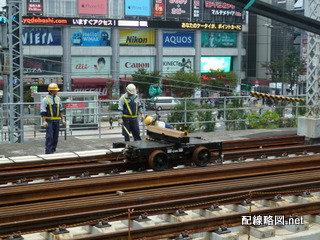 東北縦貫線工事 秋葉原駅5(レール運搬)