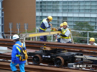 東北縦貫線工事 秋葉原駅14(レール運搬)