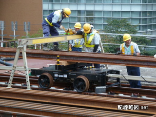 東北縦貫線工事 秋葉原駅15(レール運搬)