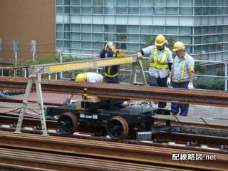 東北縦貫線工事 秋葉原駅16(レール運搬)