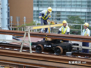 東北縦貫線工事 秋葉原駅17(レール運搬)