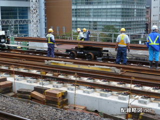 東北縦貫線工事 秋葉原駅19(レール運搬)