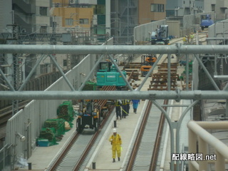 東北縦貫線工事 秋葉原駅23(レール運搬)