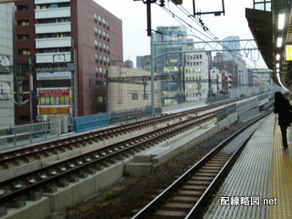 上野東京ライン（東北縦貫線）工事 秋葉原駅3(柵が取り払われた線路)