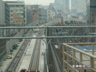 （東北縦貫線）上野東京ライン工事 秋葉原駅5(神田方線路俯瞰)