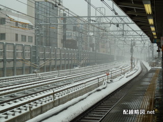 雪の上野東京ライン2(御徒町駅線路)