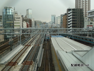 上野東京ライン（東北縦貫線）工事 秋葉原駅5(神田方線路俯瞰)