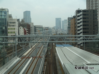 上野東京ライン（東北縦貫線）工事 秋葉原駅3(神田方線路俯瞰)