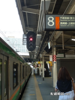 東北縦貫線工事 上野駅7(8番線ホーム場内信号機)