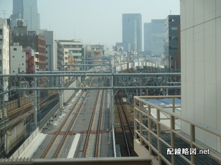 上野東京ライン（東北縦貫線）工事 秋葉原駅3(神田方線路俯瞰)