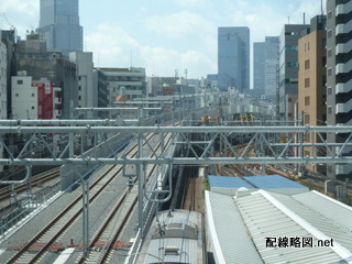 上野東京ライン（東北縦貫線）工事 秋葉原駅3(神田方線路俯瞰)