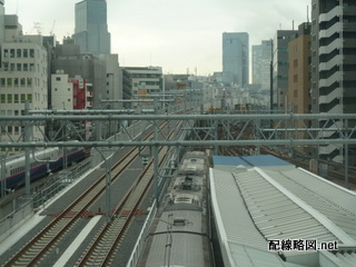 上野東京ライン（東北縦貫線）工事 秋葉原駅3(神田方線路俯瞰)