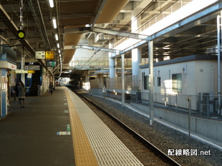 上野東京ライン工事 日暮里駅1(ホームが拡幅された日暮里駅)