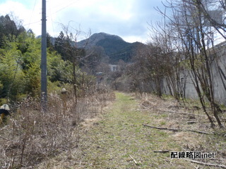 草が生い茂る廃線跡