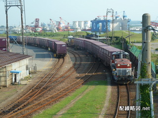 着発線を出発して東系統専用線へ