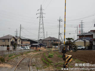 線路際まで畑が迫っている