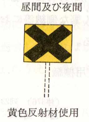 汽笛吹鳴標識の表示の方式、色彩及び形状